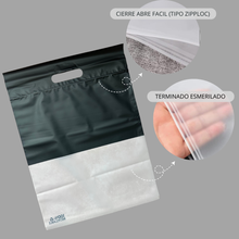 Cargar imagen en el visor de la galería, 30cm x 40cm Bolsa de Tienda Frosted con Zipper "Black" (100 Piezas)