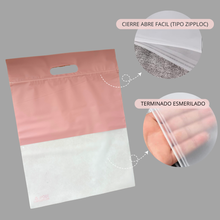 Cargar imagen en el visor de la galería, 30cm x 40cm Bolsa de Tienda Frosted con Zipper "Pink" (100 Piezas)