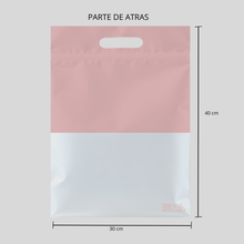 Cargar imagen en el visor de la galería, 30cm x 40cm Bolsa de Tienda Frosted con Zipper "Pink" (100 Piezas)