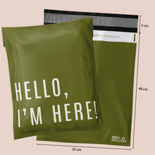 Cargar imagen en el visor de la galería, 35cm x 48cm Bolsa "Hello, Im Here Green" (100 Piezas)