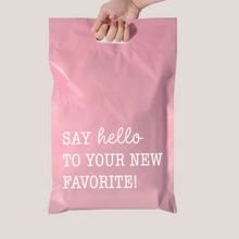 Cargar imagen en el visor de la galería, 30cm x 35cm Bolsa con Agarradera "Say Hello To Your New Favorite Pink" (100 Piezas)