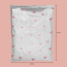 Cargar imagen en el visor de la galería, 33cm x 45cm Bolsa Frosted con Zipper “Corazones” (100 Piezas)