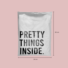 Cargar imagen en el visor de la galería, Bolsa de producto 24x30 cm | Frosted con zipper Pretty Things Inside – Pack 100 piezas