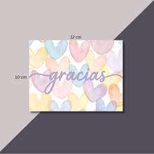 Cargar imagen en el visor de la galería, Tarjetas de Agradecimiento 10x12 cm | Corazones