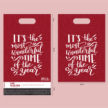 Cargar imagen en el visor de la galería, Promoción 30cm x 35cm Bolsas + Tarjetas "Its the most wonderful time" (100 piezas de cada una)