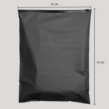 Cargar imagen en el visor de la galería, 30cm x 45cm Bolsa Frosted Negra con Zipper "Lisa" (100 Piezas)