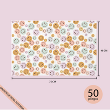 Cargar imagen en el visor de la galería, 75cm x 49cm Papel de China "Happy Faces" (50 Pliegos)