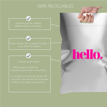 Cargar imagen en el visor de la galería, 30cm x 35cm Bolsa con Agarradera "Hello- Plateada Rosa Premium" (100 Piezas)