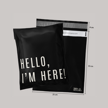 Cargar imagen en el visor de la galería, 25cm x 33cm Bolsa "Hello, Im Here Black" (100 Piezas)