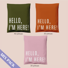 Cargar imagen en el visor de la galería, 25cm x 33cm Bolsa Mix Pack "Hello, Im Here" (100 Piezas)