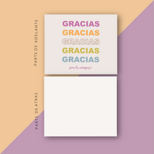 Cargar imagen en el visor de la galería, Tarjetas de Agradecimiento 10x12 cm | Gracias Gracias Gracias