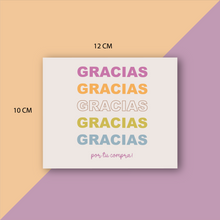 Cargar imagen en el visor de la galería, Tarjetas de Agradecimiento 10x12 cm | Gracias Gracias Gracias