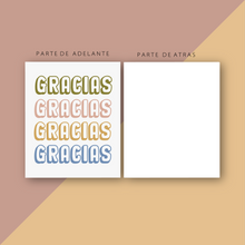 Cargar imagen en el visor de la galería, Tarjetas de Agradecimiento 10x12 cm | GRACIAS GRACIAS GRACIAS