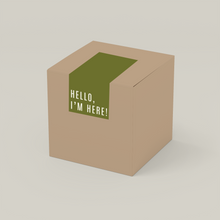 Cargar imagen en el visor de la galería, Stickers para cajas 8x 18 cm | Hello, I'm Here Green