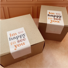 Cargar imagen en el visor de la galería, Stickers para cajas 8x 18 cm | I'm So Happy To See You
