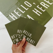 Cargar imagen en el visor de la galería, Tarjetas de Agradecimiento 10x12 cm | Hello, I'm Here Green