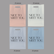 Cargar imagen en el visor de la galería, Bolsa de tienda 35cm x 45cm | Nice to meet you  – Pack 100 piezas
