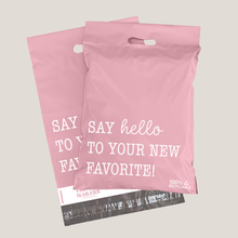 Cargar imagen en el visor de la galería, 30cm x 35cm Bolsa con Agarradera "Say Hello To Your New Favorite Pink" (100 Piezas)
