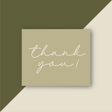 Cargar imagen en el visor de la galería, Thank You Cards &quot;Thank you&quot; (Olive Green)
