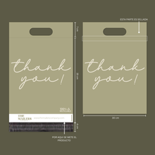 Cargar imagen en el visor de la galería, 30cm x 35cm Bolsa con Agarradera "Thank You Green" (100 Piezas)
