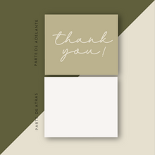 Cargar imagen en el visor de la galería, Thank You Cards &quot;Thank you&quot; (Olive Green)
