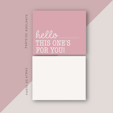 Cargar imagen en el visor de la galería, Thank You Cards &quot;Hello this ones for you!&quot; (Pink)
