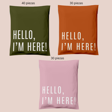 Cargar imagen en el visor de la galería, Bolsa de envío 25x33 cm | Hello I'm Here Mix  – Pack 100 piezas
