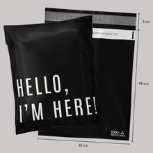 Cargar imagen en el visor de la galería, 35cm x 48cm Bolsa "Hello, Im Here Black" (100 Piezas)
