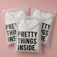 Cargar imagen en el visor de la galería, Bolsa de producto 30x45 cm | Frosted con zipper Pretty Things Inside – Pack 100 piezas
