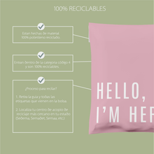 Cargar imagen en el visor de la galería, 25cm x 33cm Bolsa &quot;Hello, Im Here Pink&quot; (100 Piezas)
